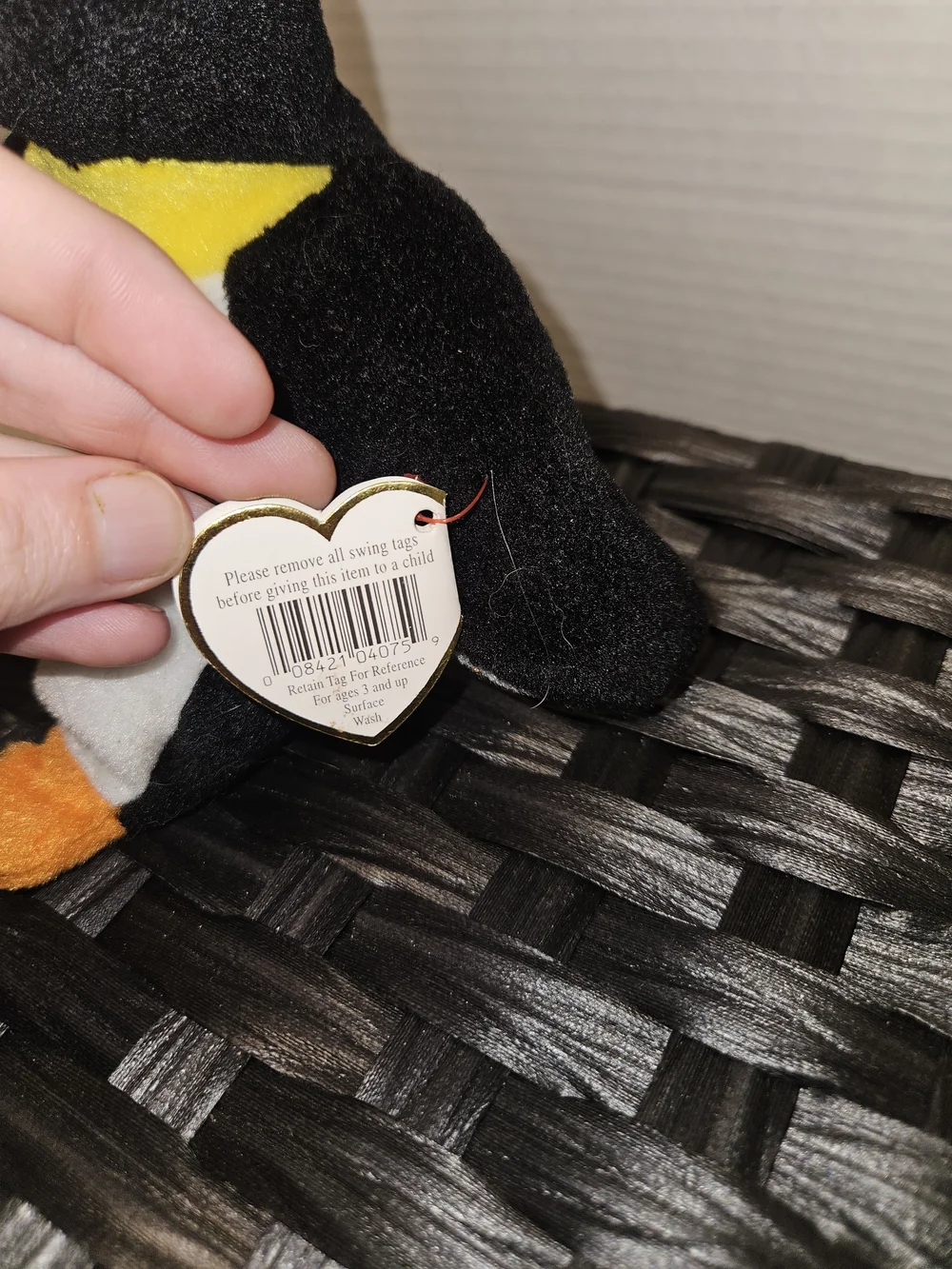 Ty Waddle Style 4075 Black White Yellow Orange Penguin Plush